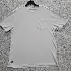 Bearded‎ Goat Mens L Waffle Knit  T-Shirt Light Grey Short Sleeve Performance